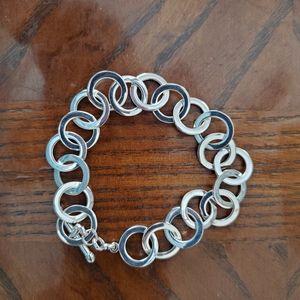 Sterling Circle Link Bracelet by C^A 8" (23.4g)